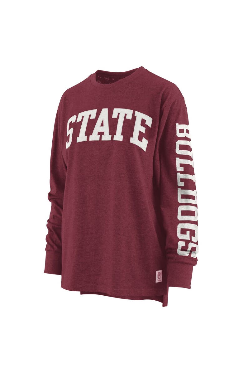 PRESSBOX Women's Pressbox Maroon Mississippi State Bulldogs Two-Hit Canyon Long Sleeve T-Shirt, Alternate, color, Maroon