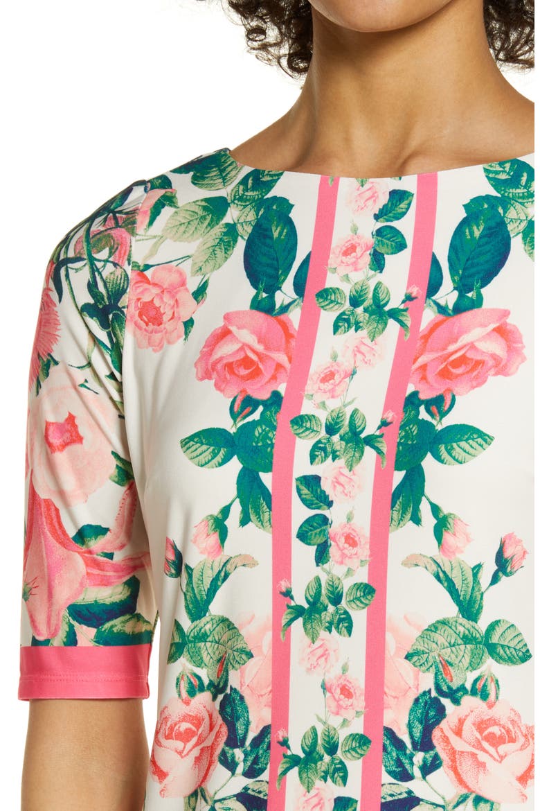 Border Print Sheath Dress, Alternate, color, MULTI