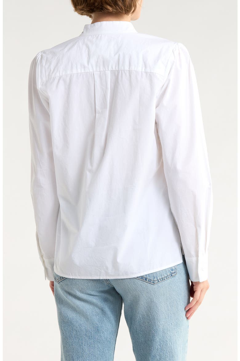 Split Neck Puff Sleeve Top, Alternate, color, OPTIC WHITE