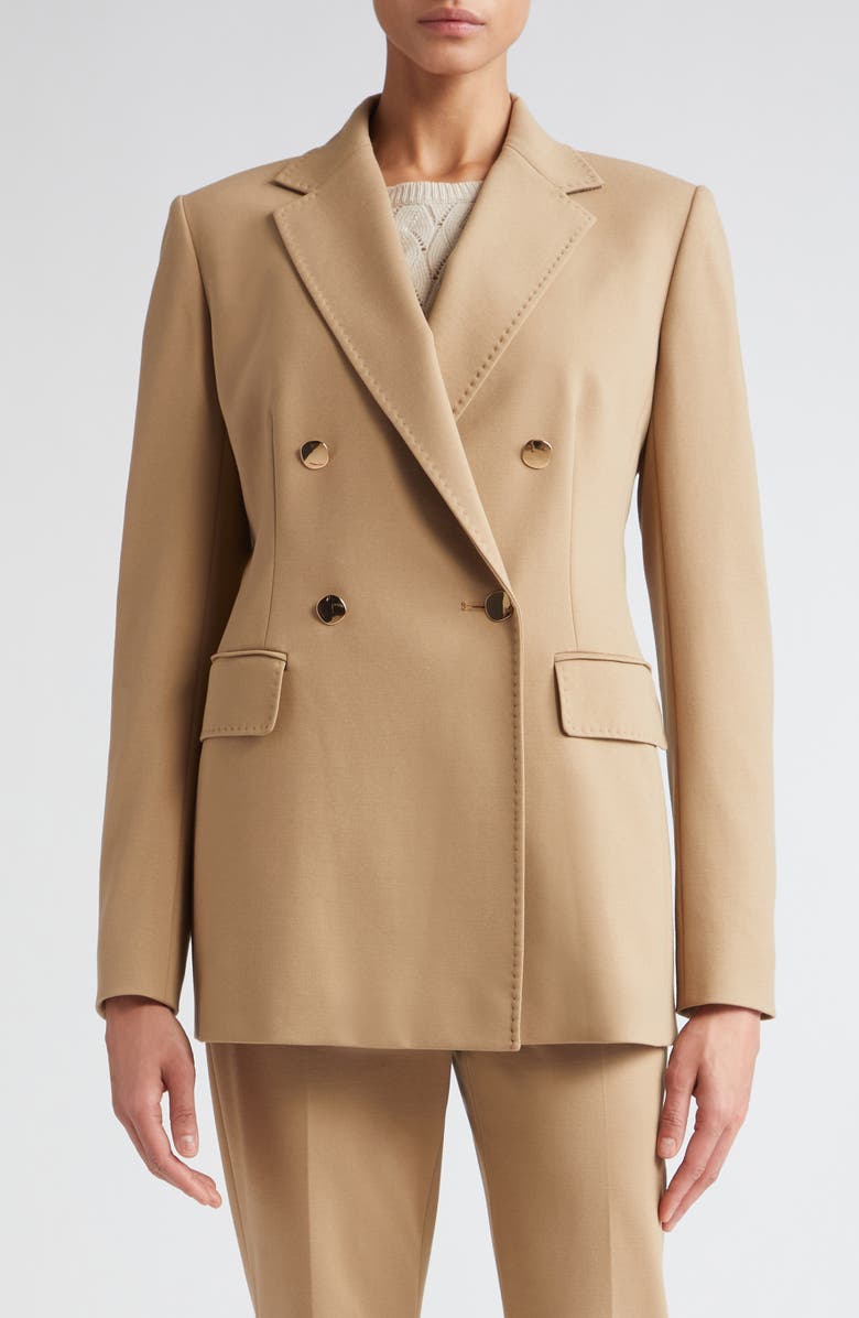 Max Mara Studio Tatiana Double Breasted Stretch Jersey Blazer, Alternate, color,
