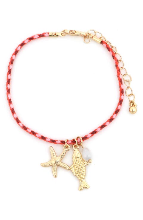 Sea Life Charm Braided Bracelet
