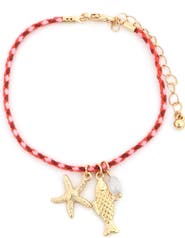 Panacea Sea Life Charm Braided Bracelet
