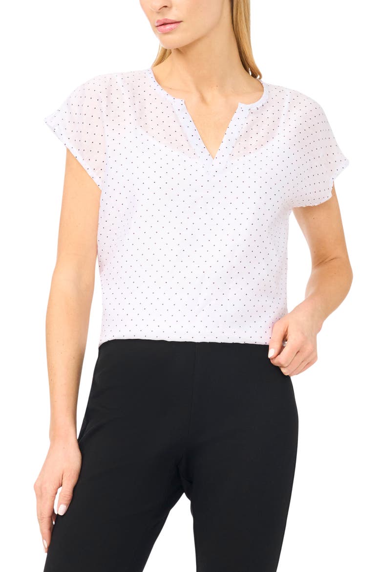 Polka Dot Popover Shell, Main, color, BRIGHT WHITE