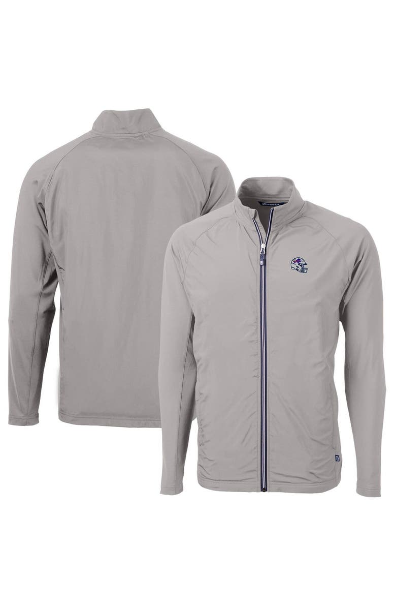 Cutter & Buck Men's Cutter & Buck  Silver Buffalo Bills Helmet Adapt Eco Knit Hybrid Recycled Full-Zip Jacket, Main, color, 