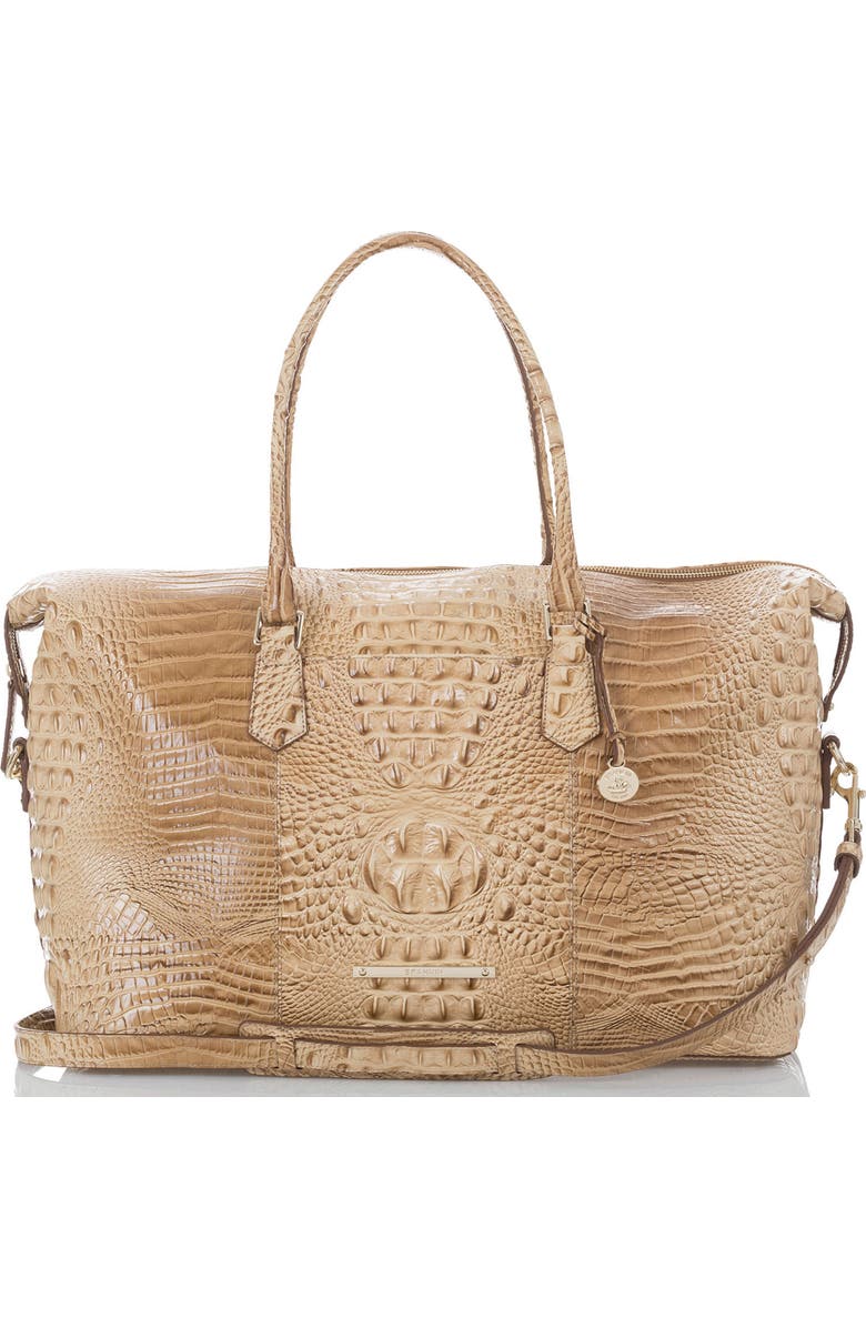 Brahmin Duxbury Croc Embossed Leather Weekend Bag, Main, color,