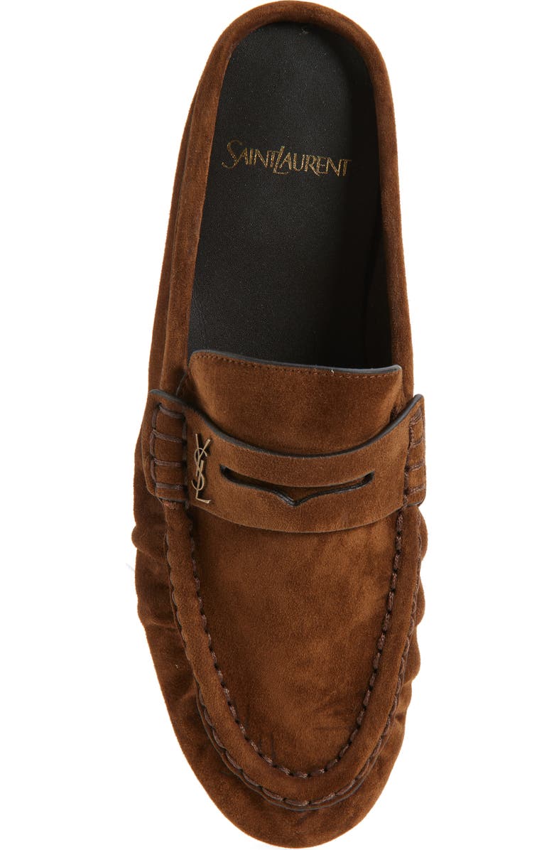 Saint Laurent Le Penny Loafer Mule, Alternate, color, Brown
