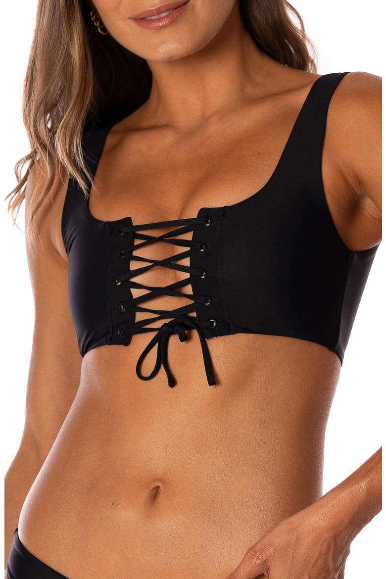 Midnight Black Dazzle Reversible Bikini Top, Alternate, color, BLACK