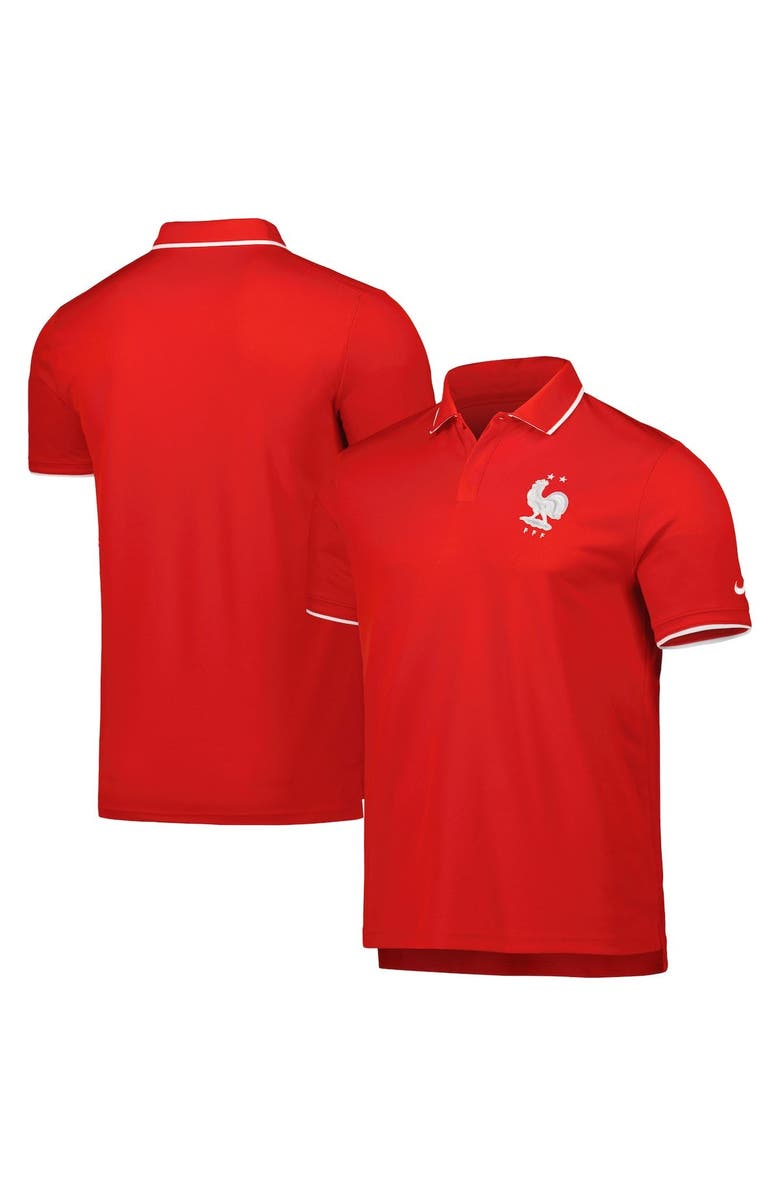 Nike Men's Nike Red France National Team Collegiate Polo, Main, color, Red