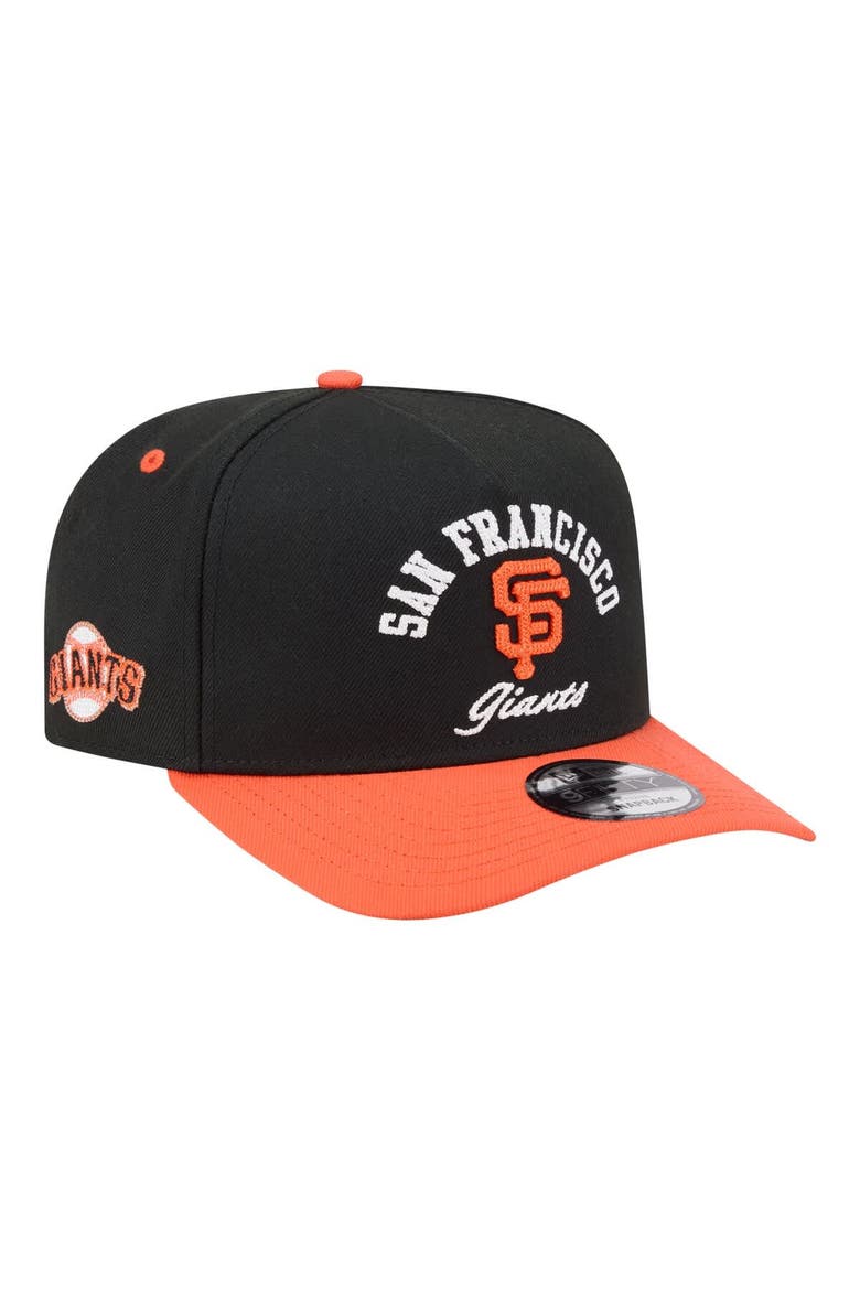 Men's New Era Black/Orange San Francisco Giants Arched A-Frame 9FIFTY Adjustable Hat, Main, color, Black