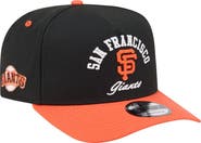 New Era Men's New Era Black/Orange San Francisco Giants Arched A-Frame 9FIFTY Adjustable Hat