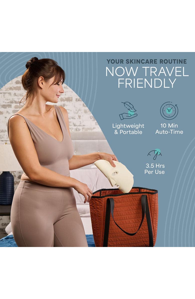 Lifepro Silicone LED Face Mask Redlight therapy with RBG light Portable LED mask, Alternate, color, White