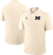 Jordan Brand Men's Jordan Brand Tan Michigan Wolverines Primary Logo Victory Performance Polo