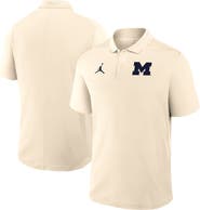 Jordan Brand Men's Jordan Brand Tan Michigan Wolverines Primary Logo Victory Performance Polo