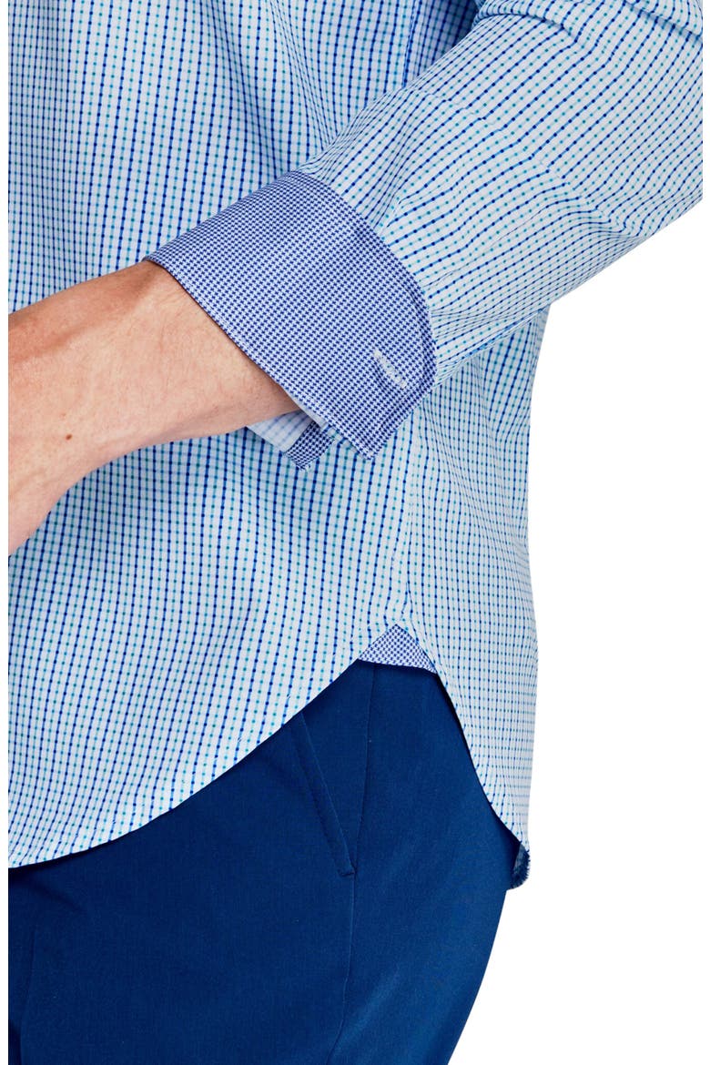 Slim Fit Grid Performance Dress Shirt, Alternate, color, WHITE/ GREEN