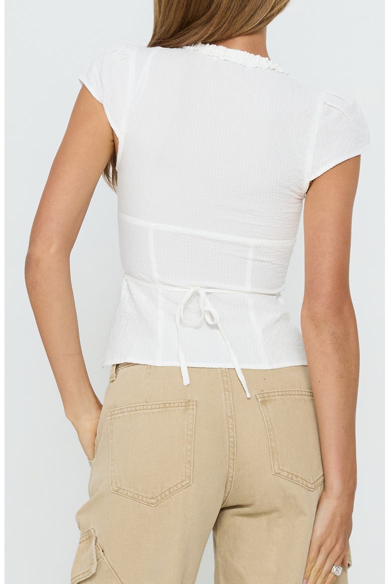 Kalysa Ruffle Cap Sleeve Top, Alternate, color, WHITE