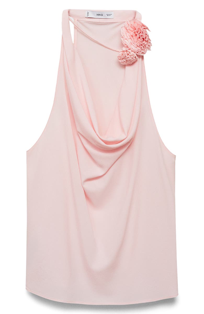 MANGO Floral Appliqué Sleeveless Top, Main, color, Pastel Pink