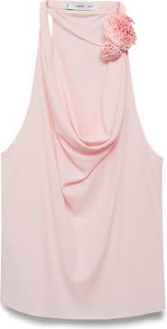 MANGO Floral Appliqué Sleeveless Top