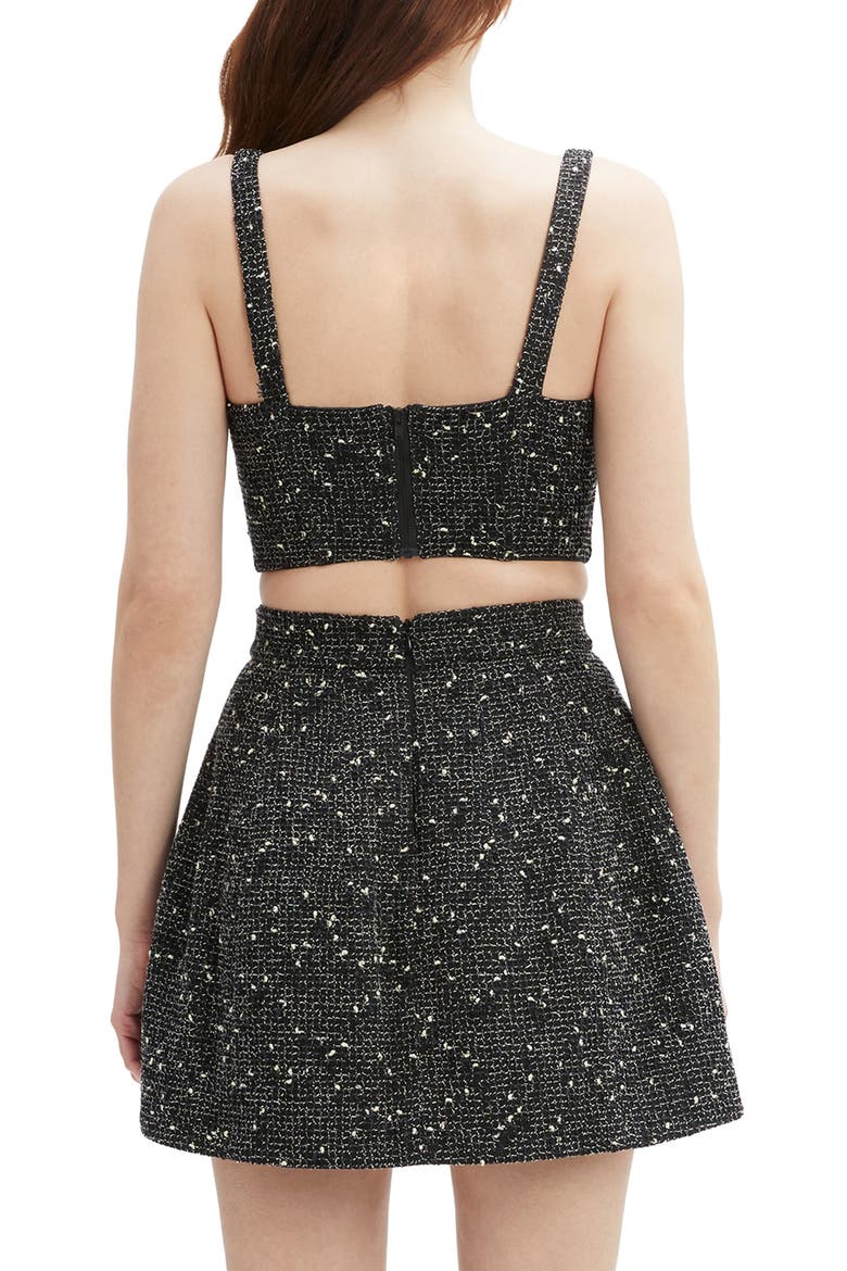 Tweed Corset Top, Alternate, color, BLACK