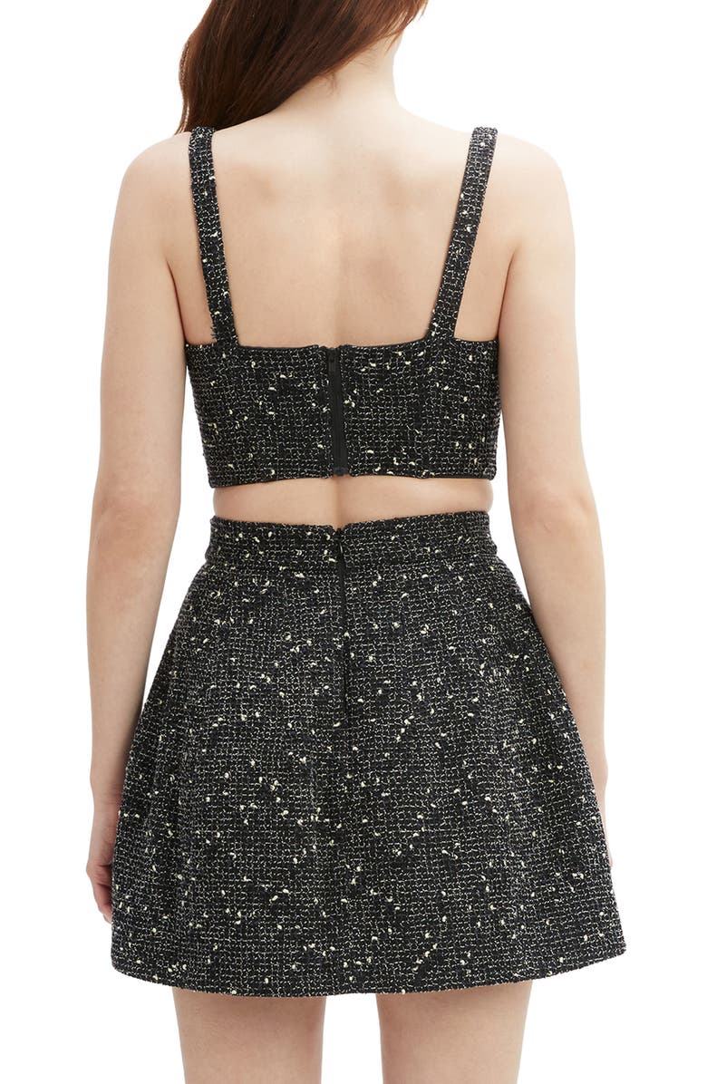 Bardot Tweed Corset Top, Alternate, color, Black