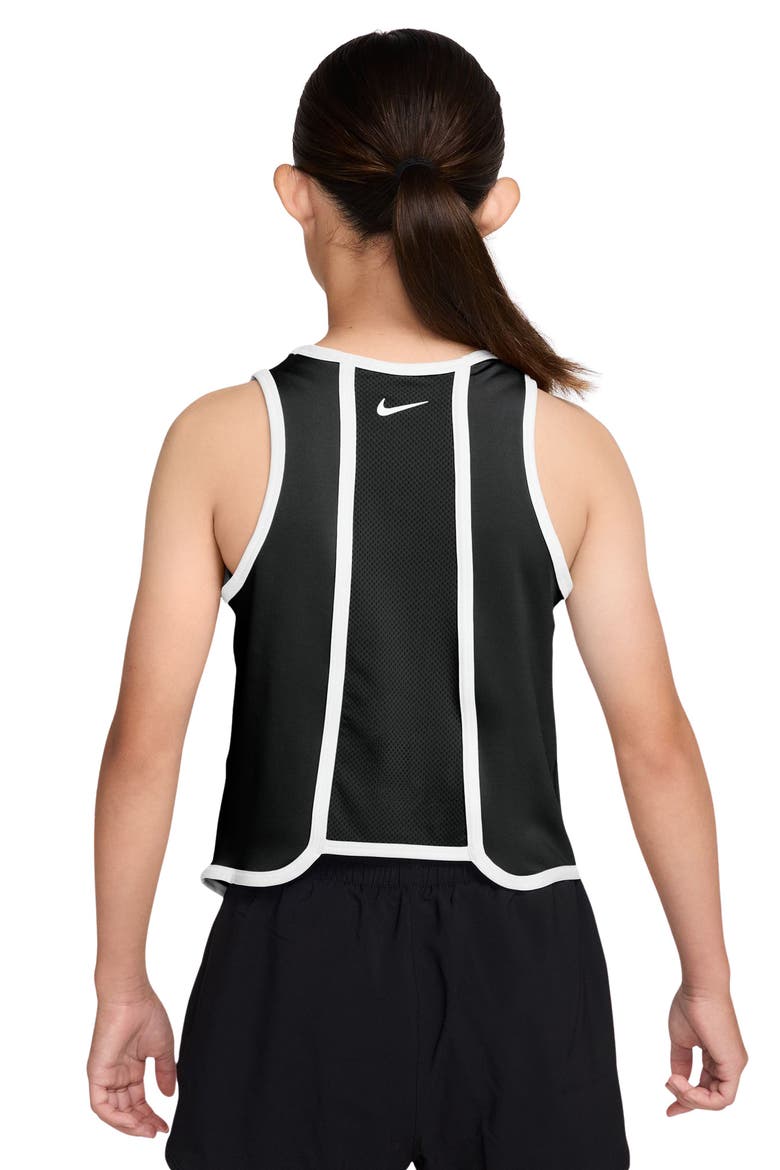 Kids' Dri-FIT Tank Top, Alternate, color, 010 BLACK/WHITE/WHITE