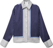MANGO Stripe Satin Shirt