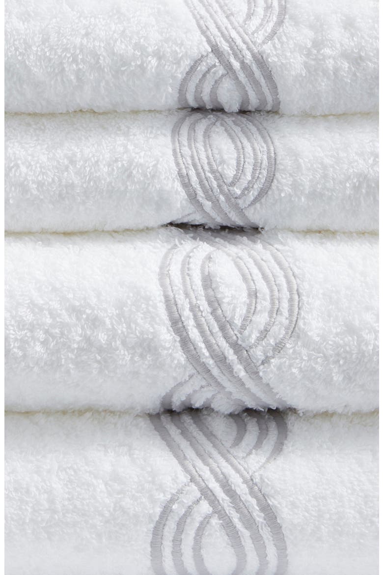 Triple Chain 6-Piece Towel Set, Alternate, color, WHITE/ SILVER