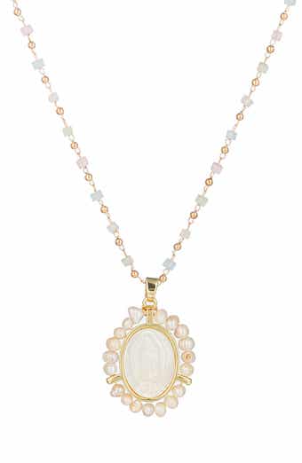 EYE CANDY LOS ANGELES The Luxe Collection Virgin Mary Shell Pendant Necklace