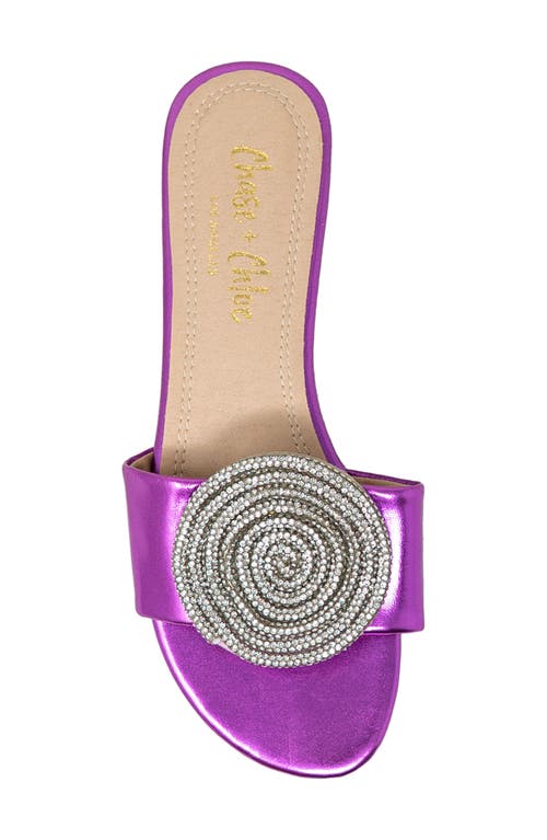 CHASE & CHLOE CHASE AND CHLOE IRMA SPIRAL EMBELLISHED SLIDE SANDAL 