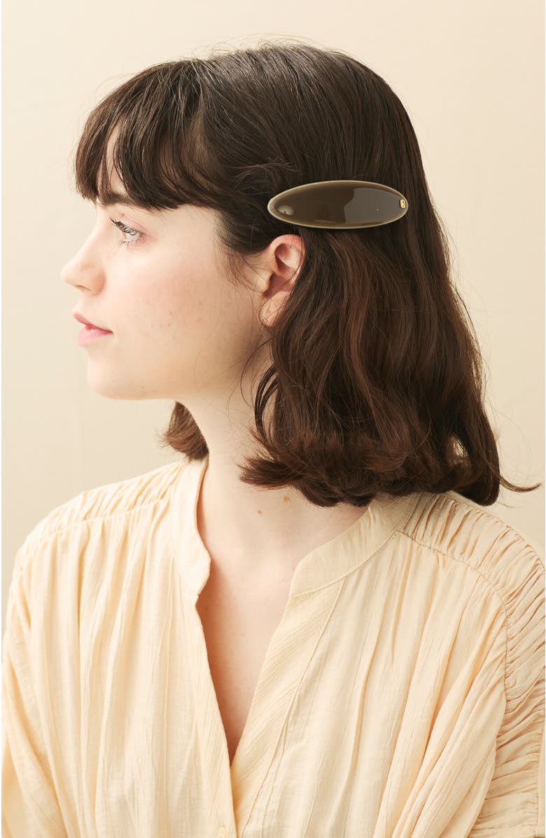 Alexandre de Paris Oval Brun Barrette, Alternate, color, Brown