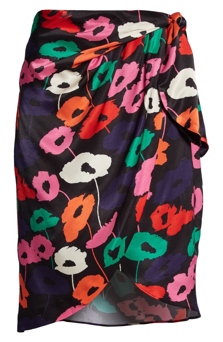 Milly Liza Poppy Print Wrap Skirt, Alternate, color, 