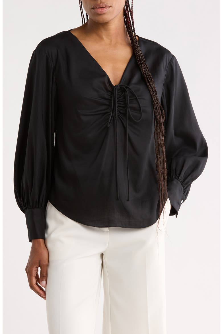 Ruched Top, Main, color, BLACK