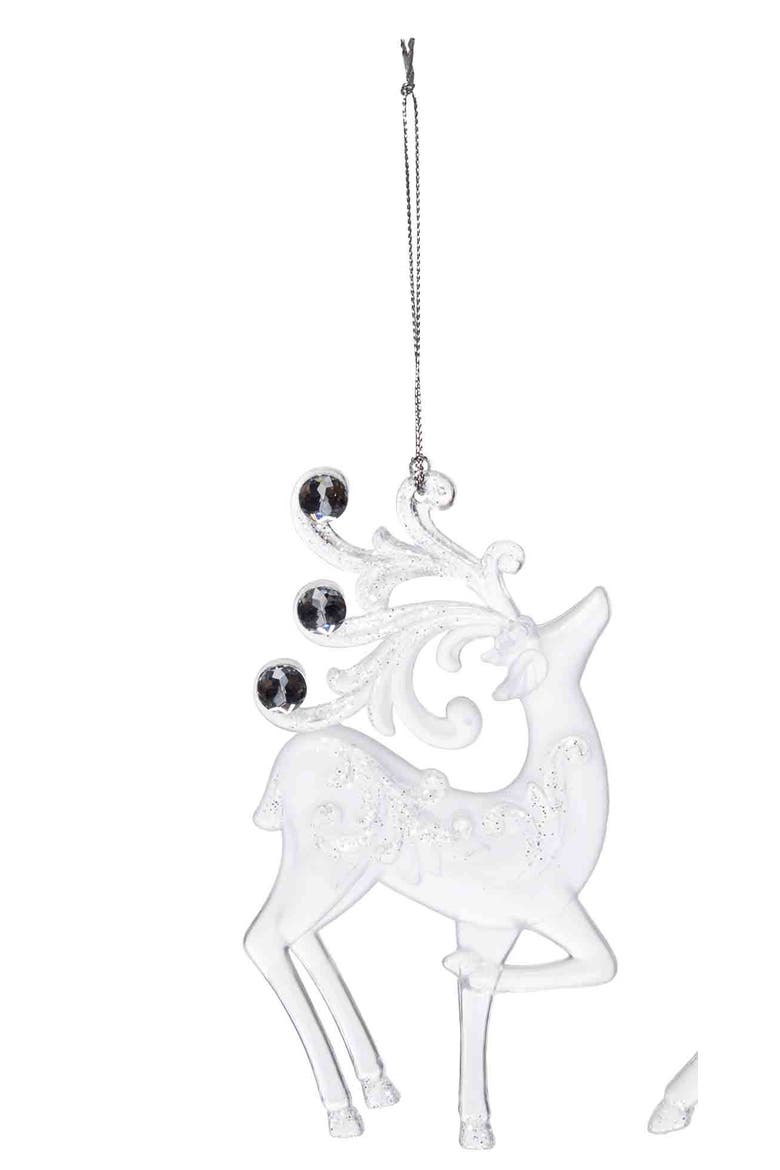 Playful Reindeer Ornaments A/2, Alternate, color, Clear