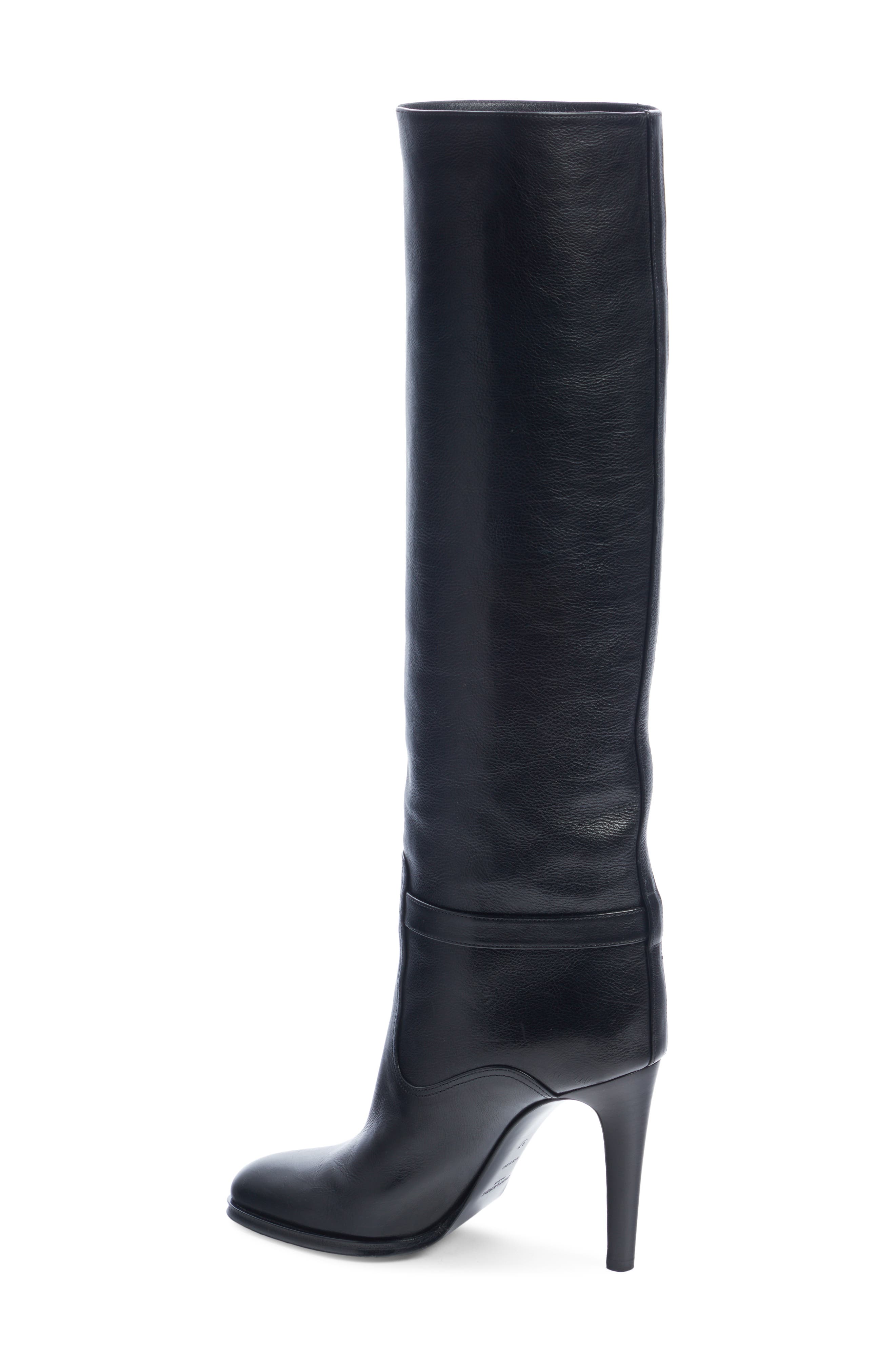 Saint Laurent Diane Knee High Boot, Alternate, color, Black