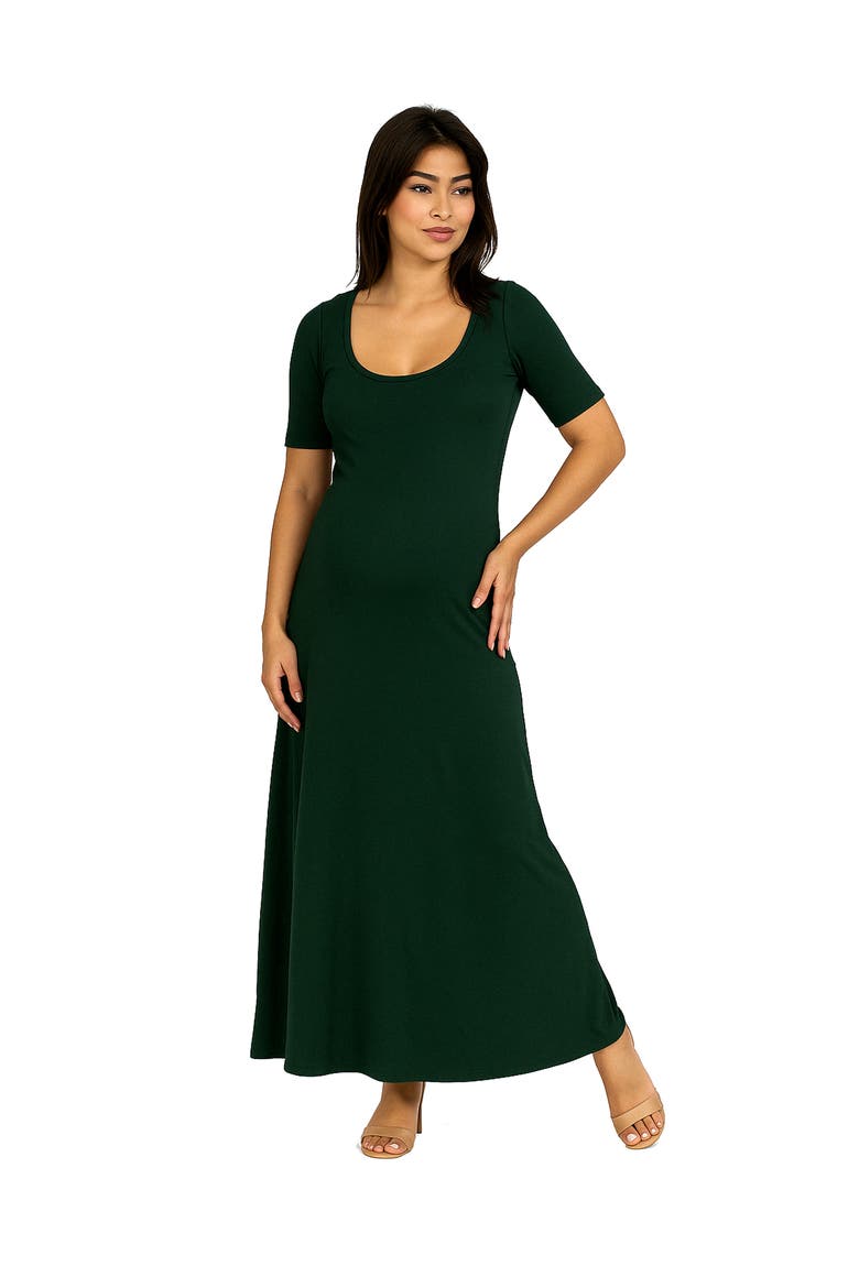 Casual Maternity Maxi Dress With Sleeves, Main, color, Hunter