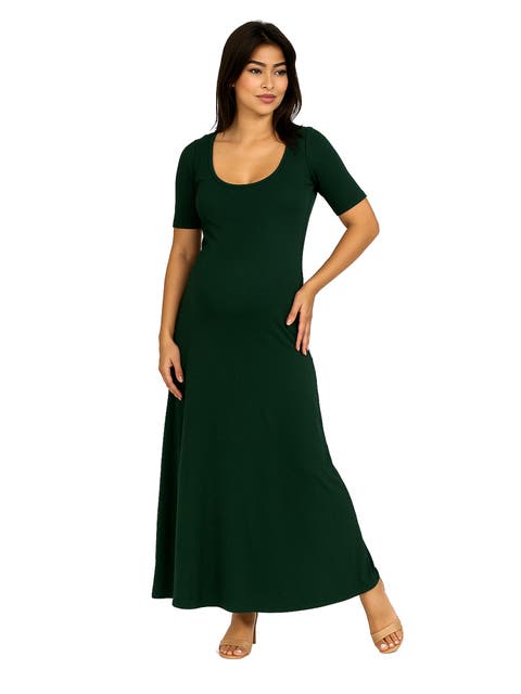 Casual Maternity Maxi Dress With Sleeves
