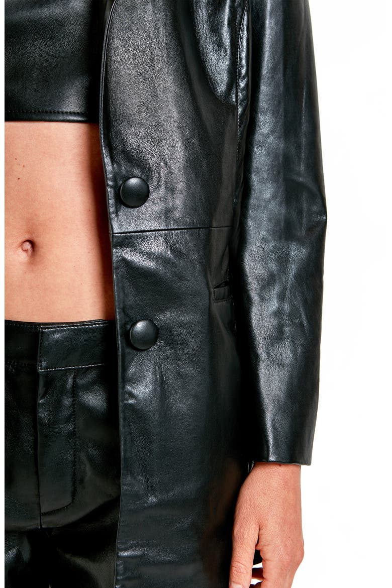 Jordan Bf Recycled Leather Blazer, Alternate, color, BLACK
