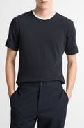 Vince Loose Knit Double Collar Crewneck T-Shirt