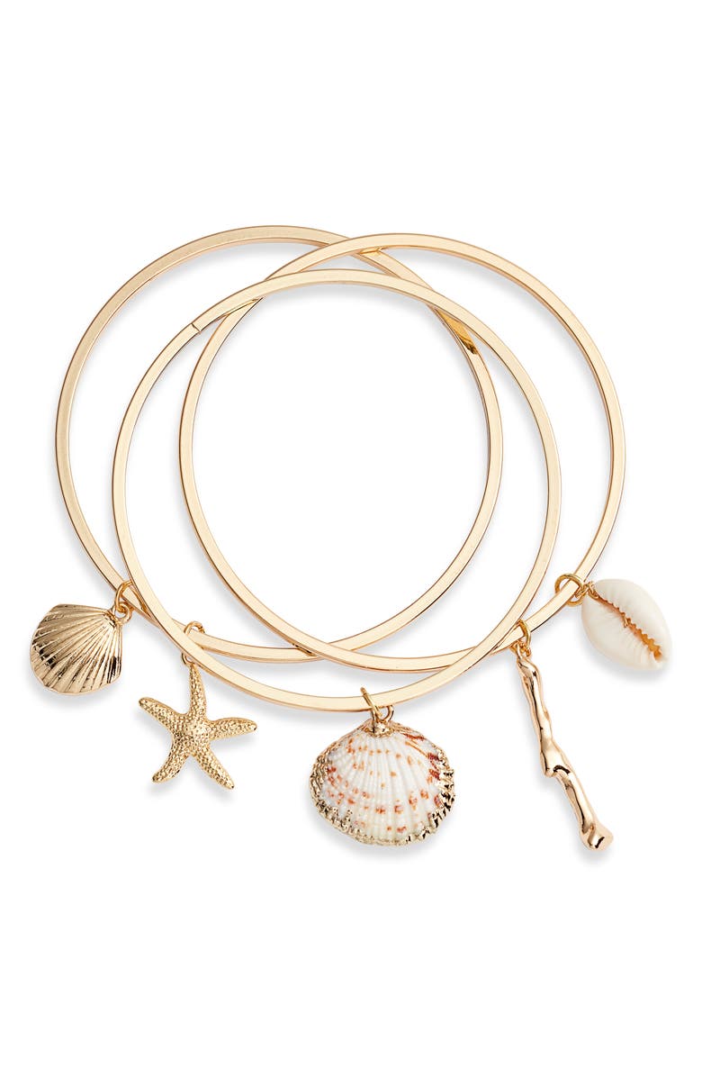 Ettika Set of 3 Shell Bangles, Main, color, 