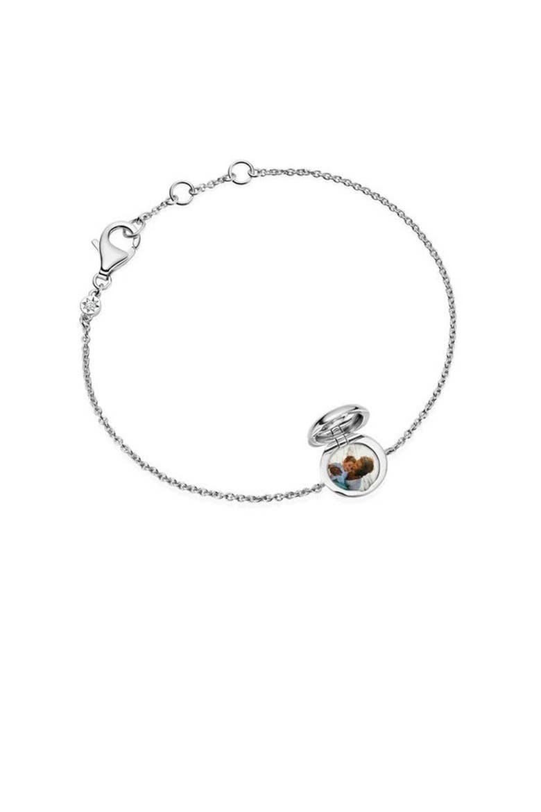 Silver Biography Chain Locket Bracelet, Alternate, color, Silver