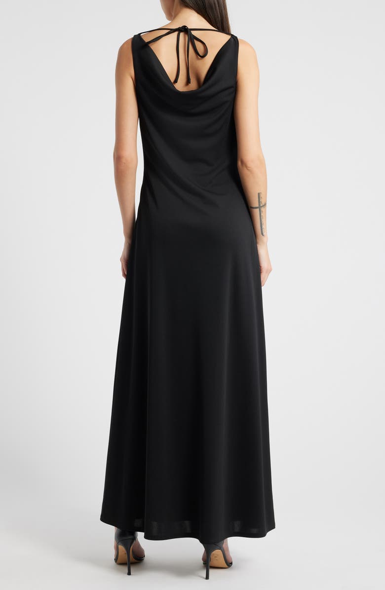 WAYF The Tamara Cowl Neck Gown, Alternate, color, Black