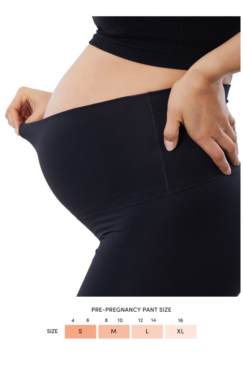 Set of 2 Fold Down Waist Maternity Leggings, Alternate, color, BLACK / BLACK