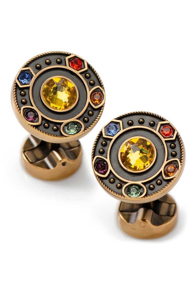 Infinity Stones Cuff Links, Main, color, GOLD