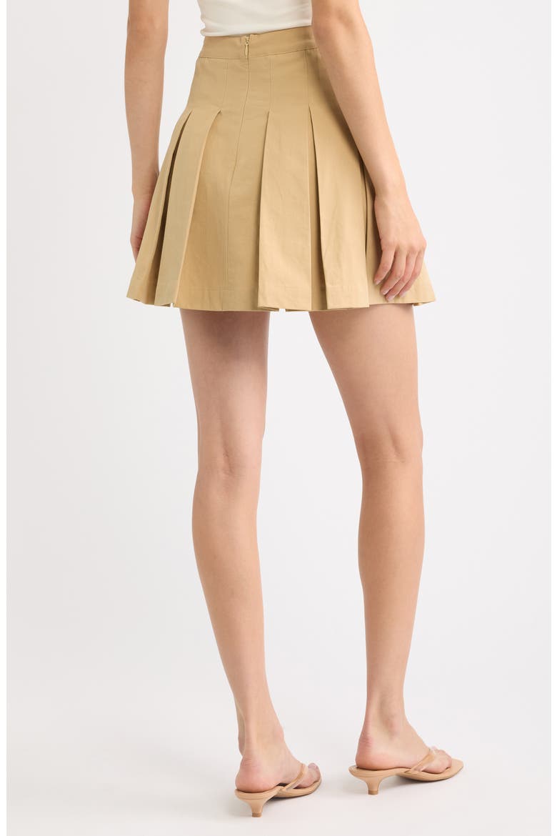 WILLOW PLEATED MINI SKIRT, Alternate, color, TAUPE