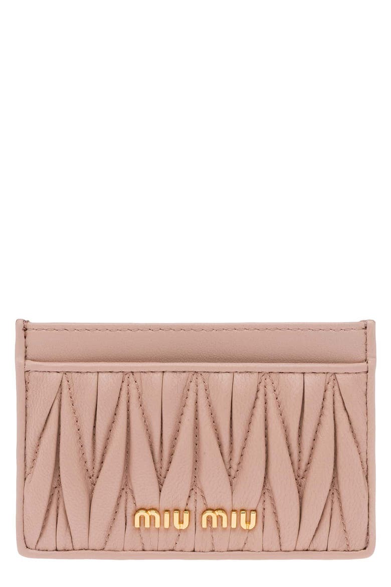 Matelassè Card Case, Main, color, CAMMEO