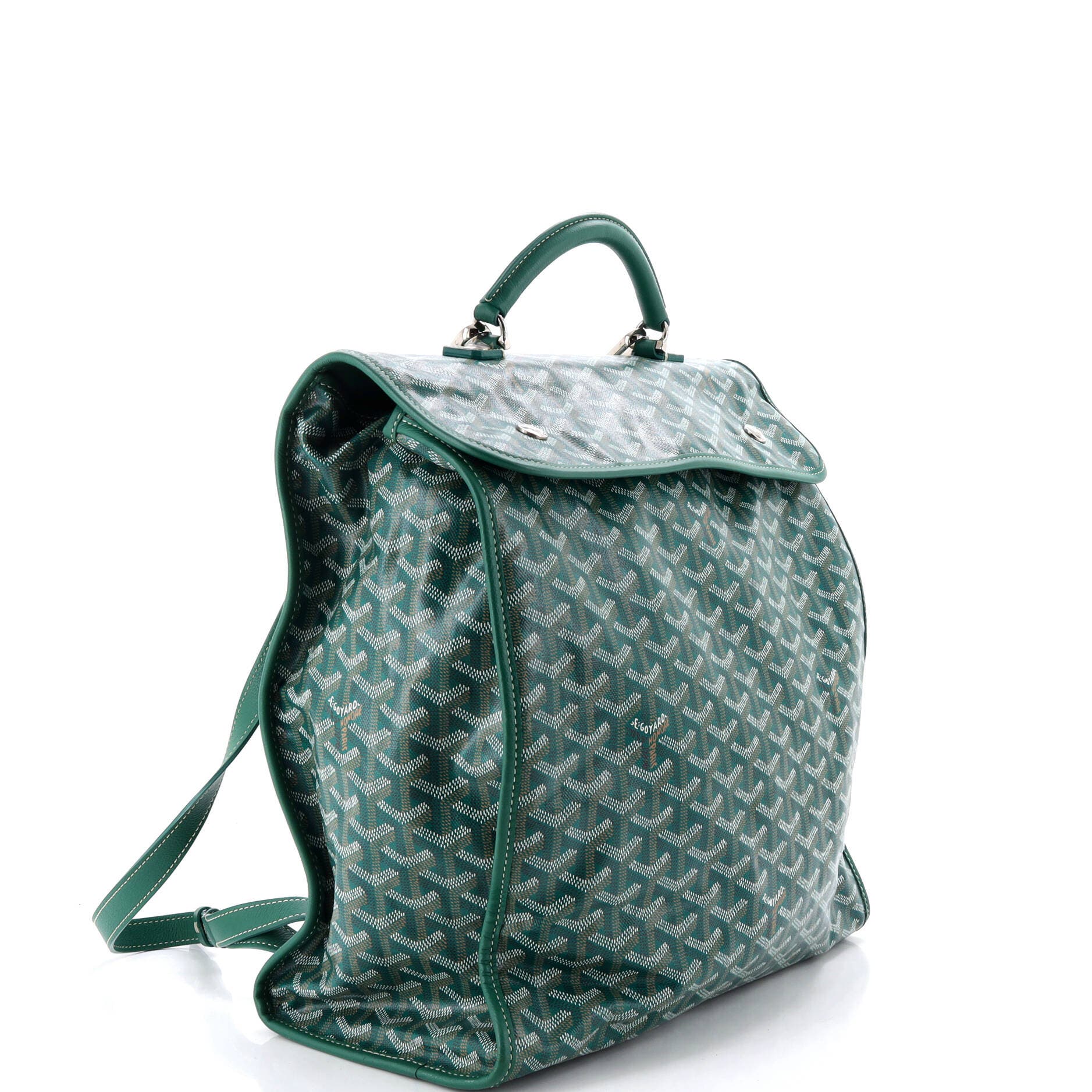 Saint Leger Briefcase Backpack Coated Canvas, Alternate, color, Green