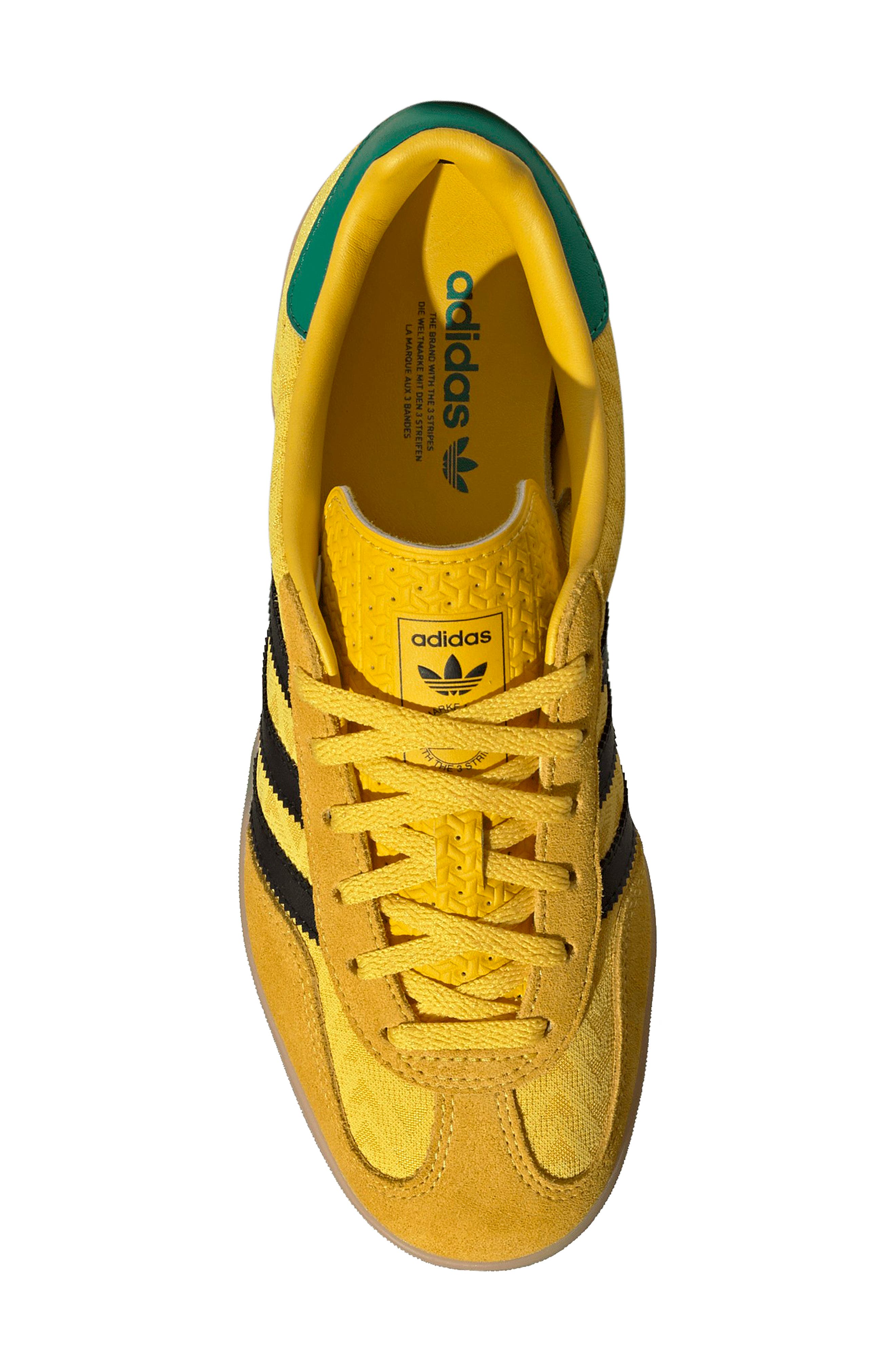 adidas Gazelle Indoor Sneaker, Alternate, color, Eqt Yellow/ Core Black/ Gum 3