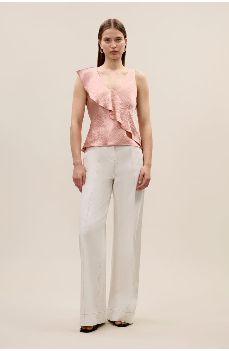 Rebecca Taylor Hollis Satin Tank, Alternate, color, Rouge