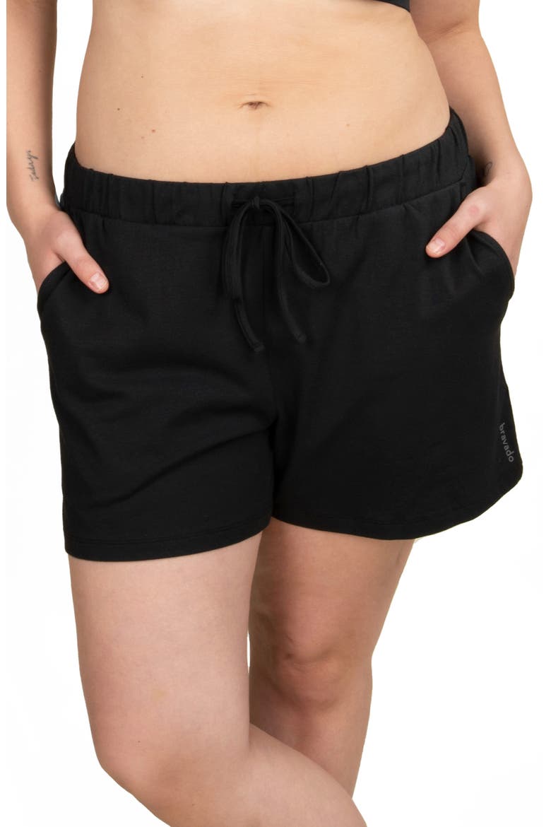 Lounge Maternity/Nursing Shorts, Main, color, BLACK