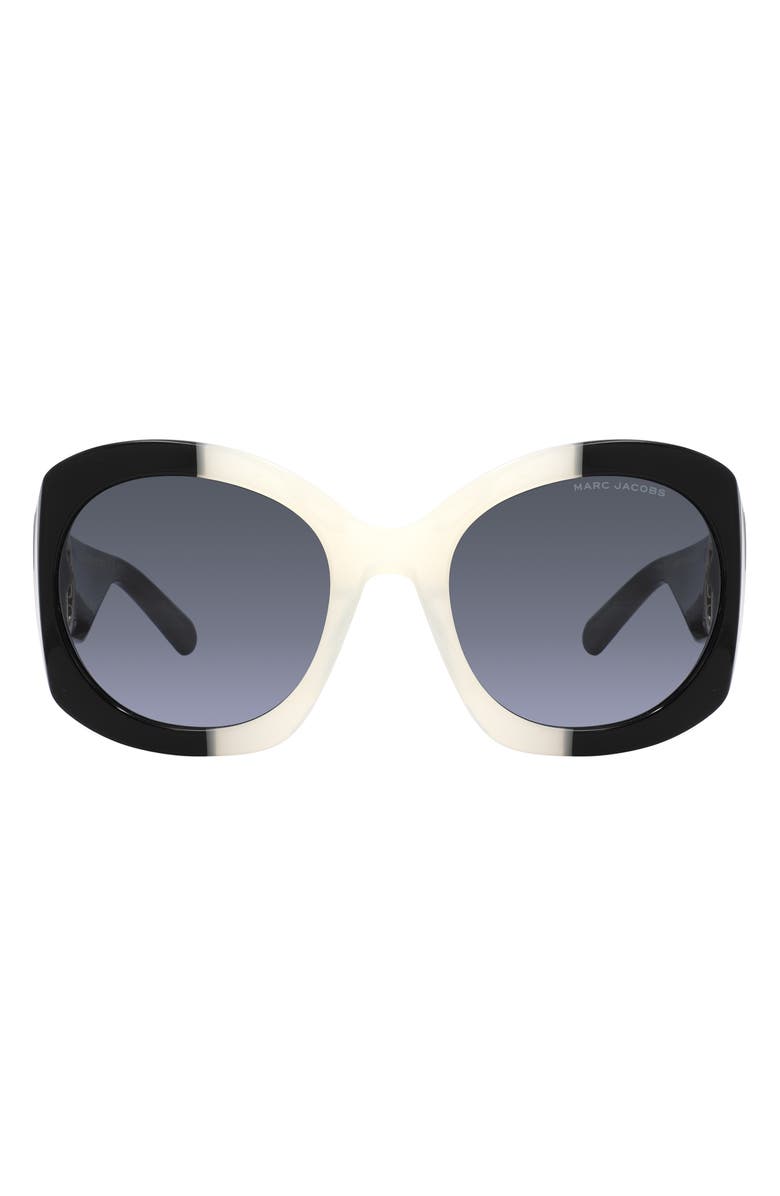 Marc Jacobs 56mm Round Sunglasses, Main, color, White Black