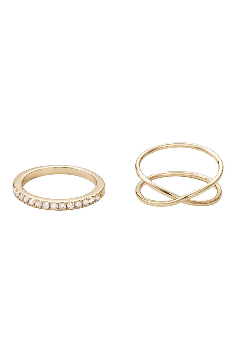 Set of 2 CZ Rings, Main, color, GOLD